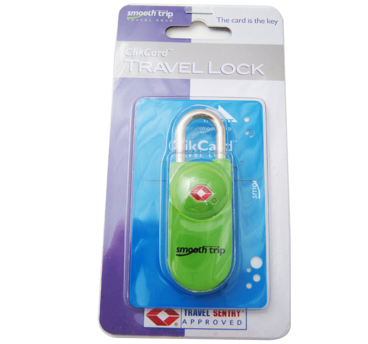 TSA Approved Travel Luggage Lock ClikCard Card Key Easy Suitcase Bag Security !!