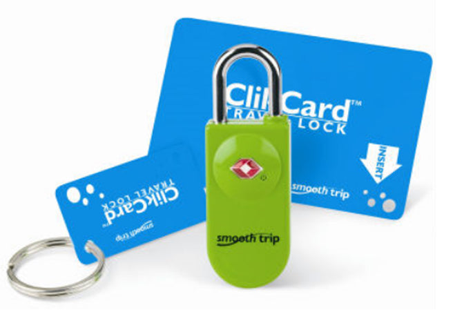 TSA Approved Travel Luggage Lock ClikCard Card Key Easy Suitcase Bag Security !!