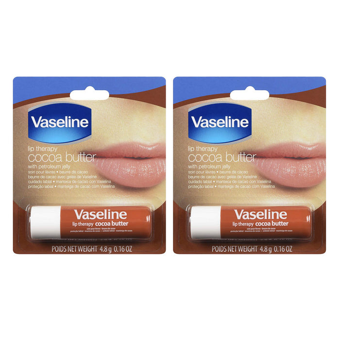 2 Pack Vaseline Cocoa Butter Lip Therapy Repair Balm Moisture Soft Glowing Lips