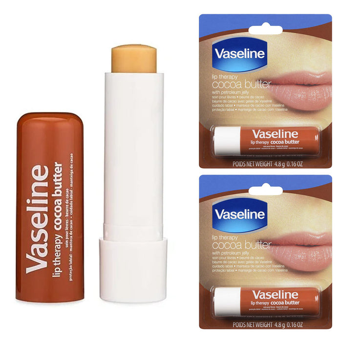 2 Pack Vaseline Cocoa Butter Lip Therapy Repair Balm Moisture Soft Glowing Lips