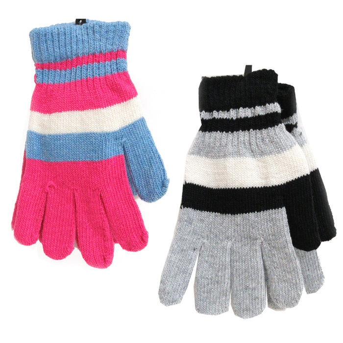 1 Pair Winter Knit Gloves Cold Weather Snow Warm Men Women One Size Soft Stretch