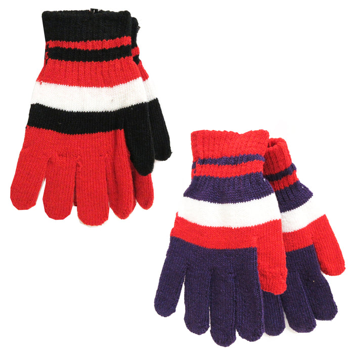 1 Pair Winter Knit Gloves Cold Weather Snow Warm Men Women One Size Soft Stretch