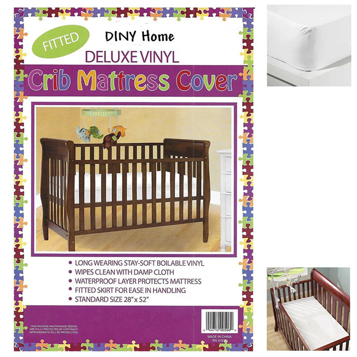 6 Fitted Crib Mattress Cover Vinyl Protective Bedding Toddler Allergy Dust Bug