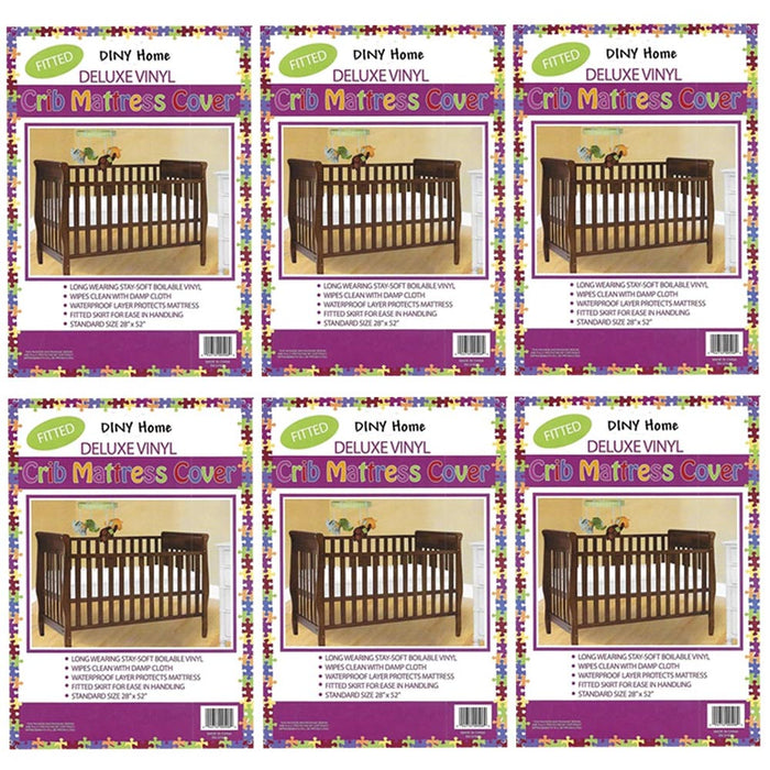 6 Fitted Crib Mattress Cover Vinyl Protective Bedding Toddler Allergy Dust Bug