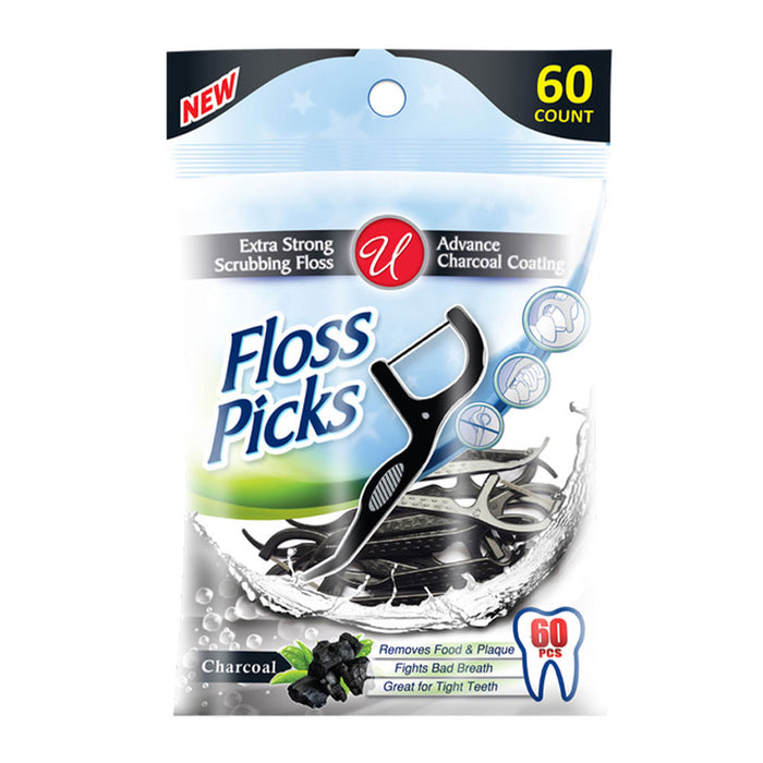 300 Dental Floss Picks Charcoal Plaque Remover Gum Heath Oral Care Teeth Hygiene