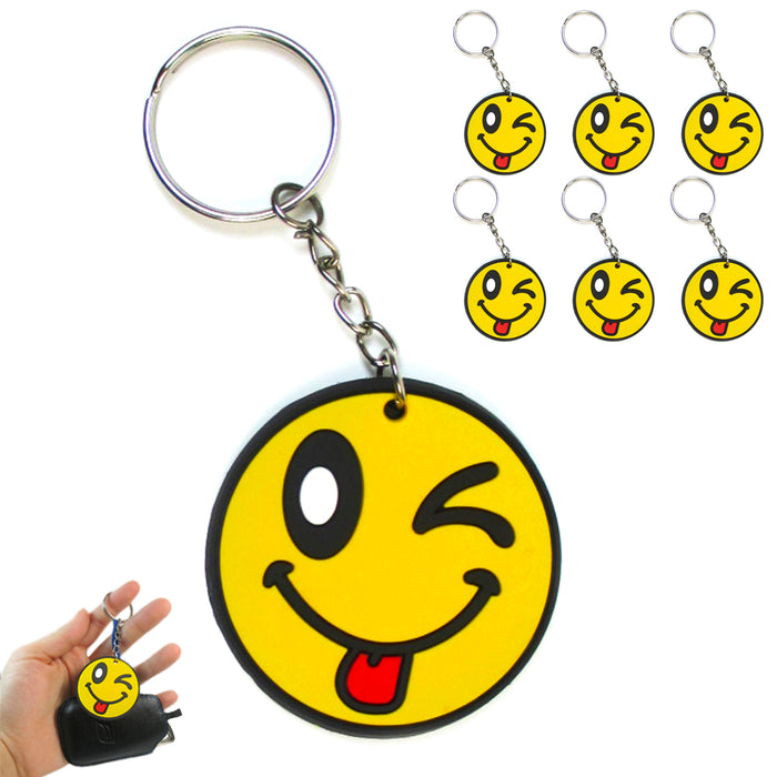 6X Smiley Face Keychain Cute Emoji Pendant Key Ring Gift Fun Phone Accessory Toy