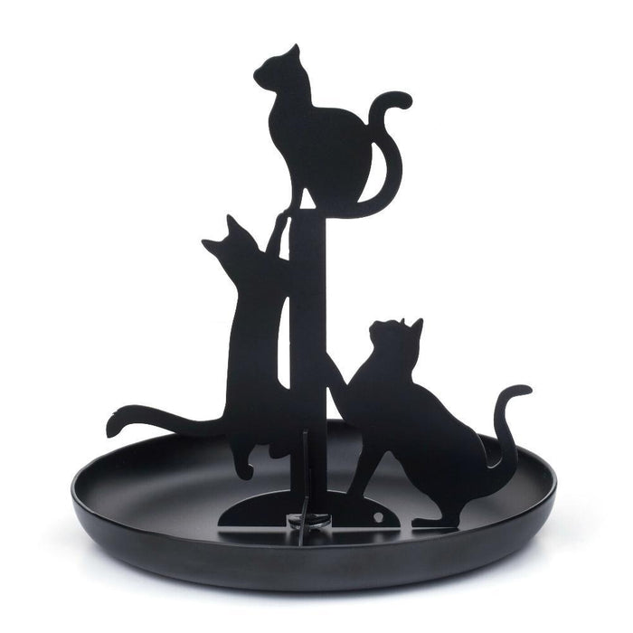 Kikkerland Jewelry Display Watch Bracelet Ring Holder Cats Stand Organizer Black