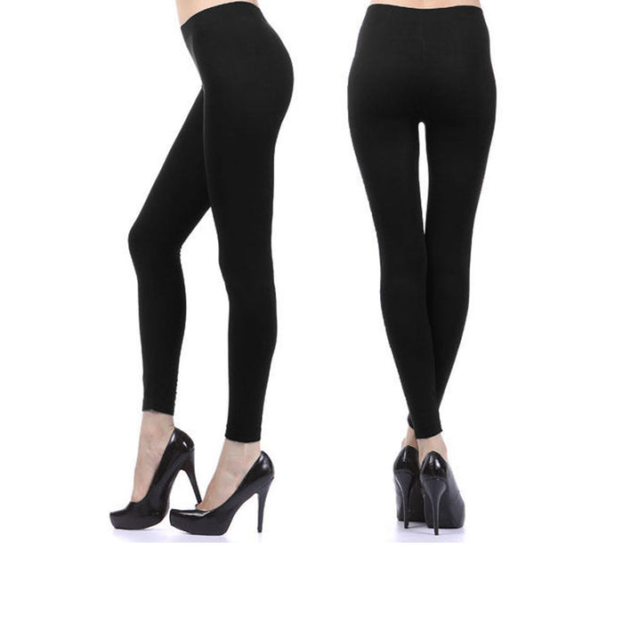 3 Womens Leggings Set Ankle Length Footless Seamless Stretch Black White Navy !