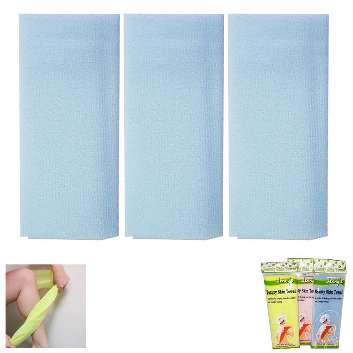 3 Pack Original Exfoliating Nylon Beauty Skin Cloth Shower Body Scrub Towel Wash