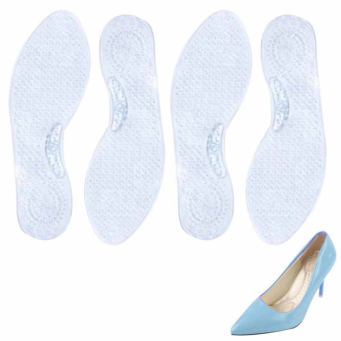 2 Pairs Gel Cushioning Insoles Silicone Shoe All Day Comfort Heavy Duty Support