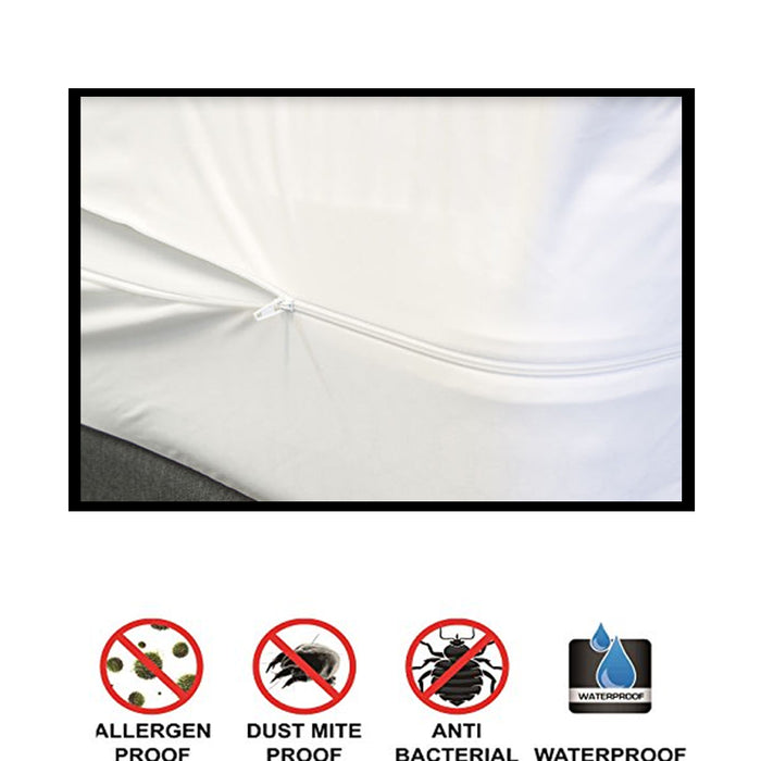 2 Fabric Zippered Mattress Cover Twin Bed Bug Water Protector Pad Hypoallergenic