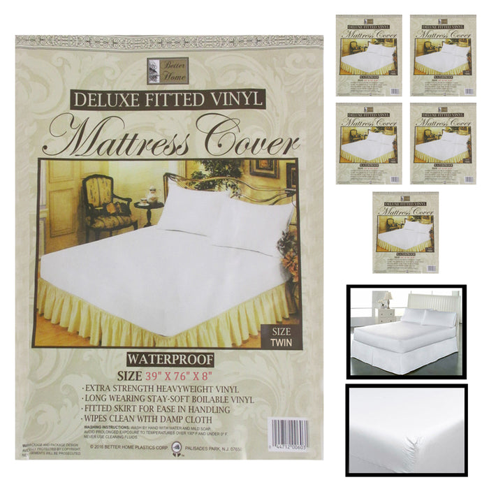 6 Twin Size Bed Mattress Cover Plastic Waterproof Fitted Protector Mite Dust Bug