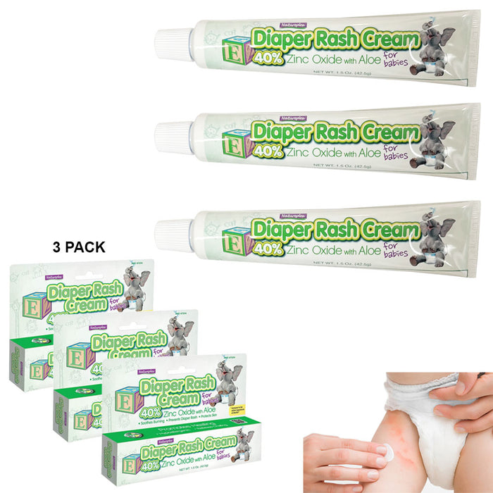 3 Pack Diaper Rash Cream Relieves Chafing Prevents Soothes Treats Diaper Rash