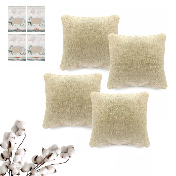 4Pk Scented Pillow Sachet Clean Cotton Air Freshener Bag Fragrance Drawer Closet