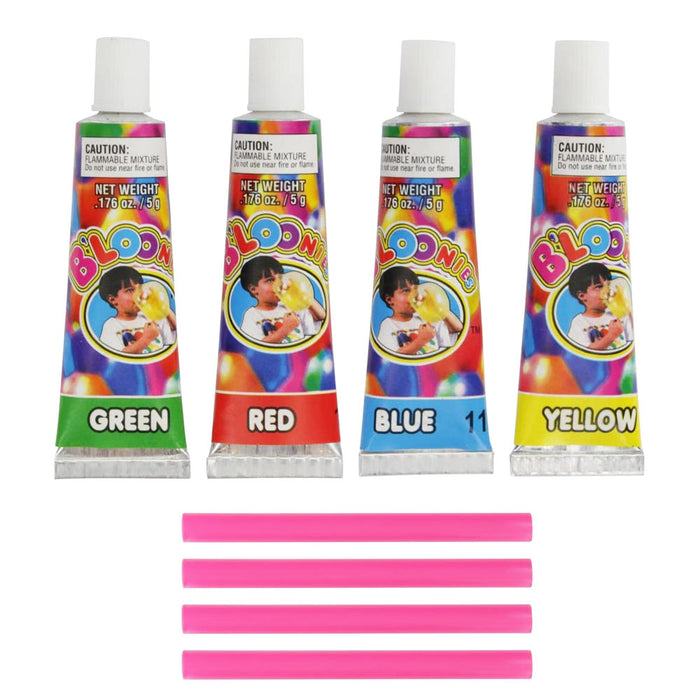 12 Tubes Bloonies Colors Blow Plastic Balloons B'loonies Fun Kids Party Bubbles