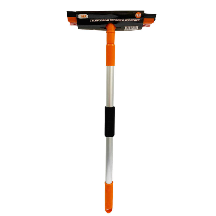 Telescopic Window Squeegee 48" Cleaner Squeegie Brush Shower Car Wiper Sponge