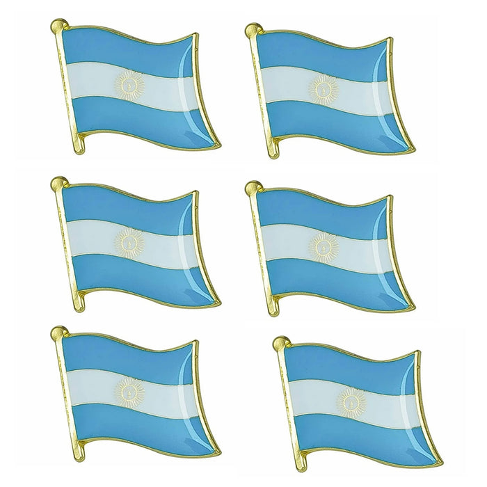 6 Argentina Flag Pin Badge International Travel Brooch Souvenir Metal Pins Gift