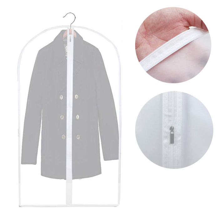 3 Pack Translucent 40" Garment Bags Zipper Store Suits Dresses Costumes Uniforms