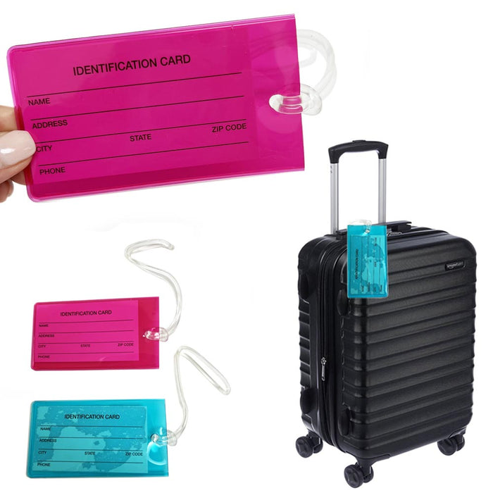 8 Pc Travel Luggage Tags Set Baggage Suitcase Bags Name Address ID Labels Strap