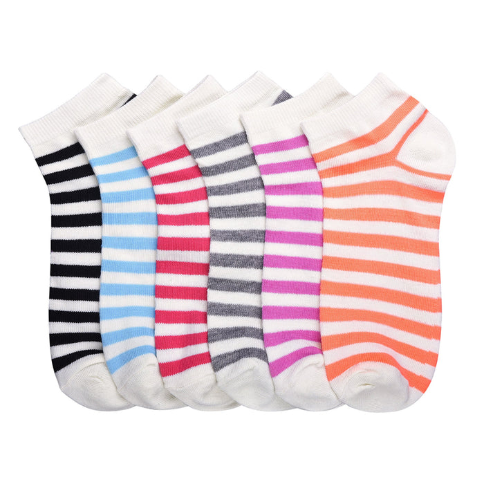 6 Pair Women Ankle Sport Socks No Show Low Cut Fashion Casual Color St —  AllTopBargains