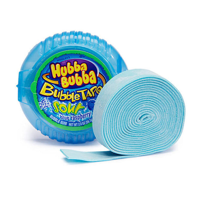 3 Pack Hubba Bubba Sour Blue Raspberry Bubble Gum Tape Fun Chewing Gum 18ft