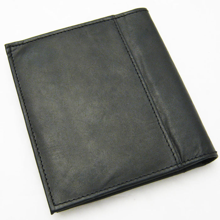 Leather Business Card Organizer Book Holder Black Compact Case Wallet Men Women