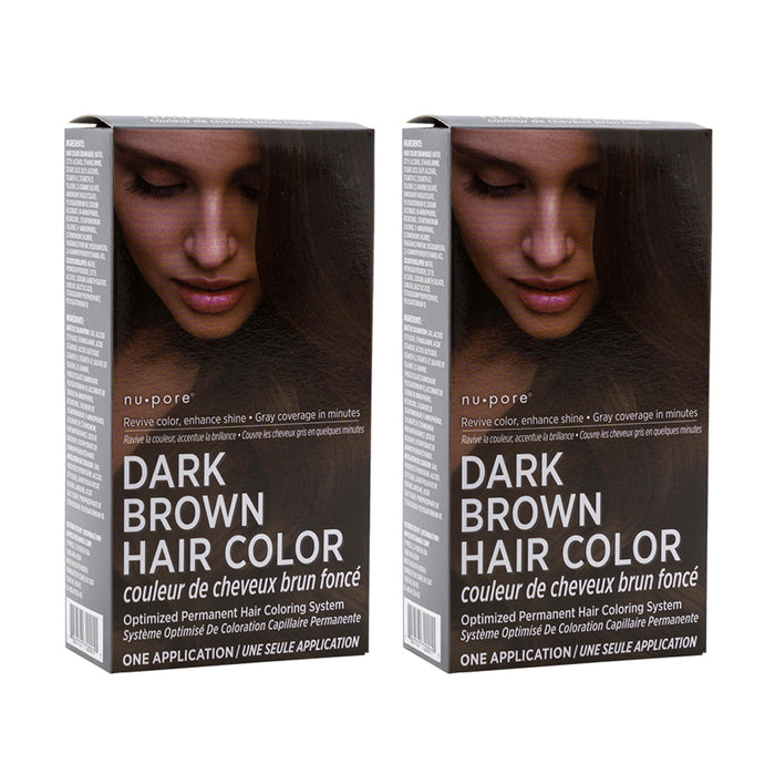 2 Pc Permanent Hair Color Dark Brown Dye Gray Coverage Long Lasting Ammonia Free