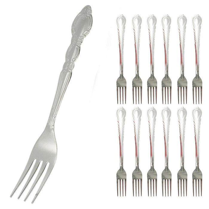 12 Dinner Forks Set  Stainless Steel Cutlery Table Flatware Utensils