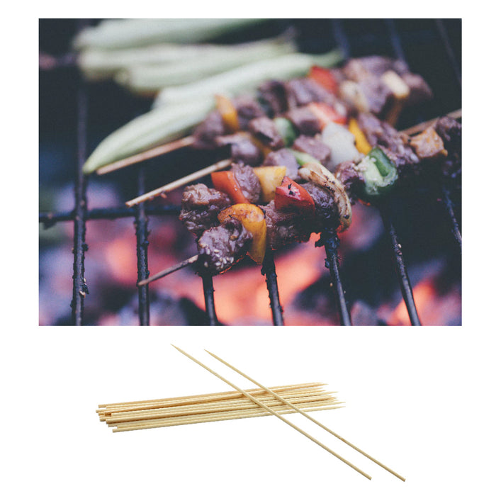 200Pcs Bamboo Wooden Skewers Sticks 12in Wood BBQ Shish Kabob Fondue Party Grill