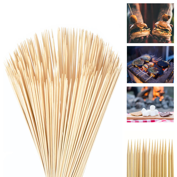 200Pcs Bamboo Wooden Skewers Sticks 12in Wood BBQ Shish Kabob Fondue Party Grill