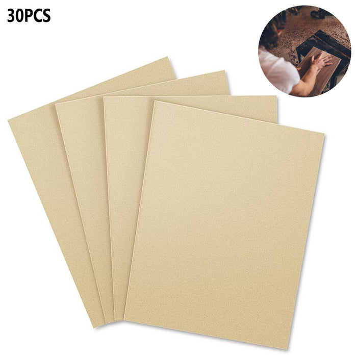 30 Sandpaper Assorted Grit Hand Block Sanding Paper Sheets 9x11 Finishing Sander