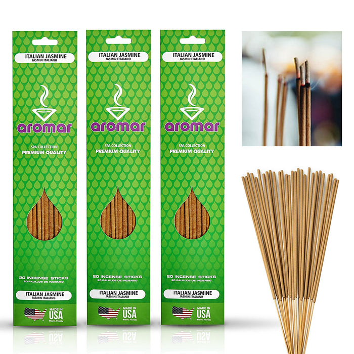 60 PC Incense Sticks Bulk Italian Jasmin Scent Hand Dipped Burning Fragrance