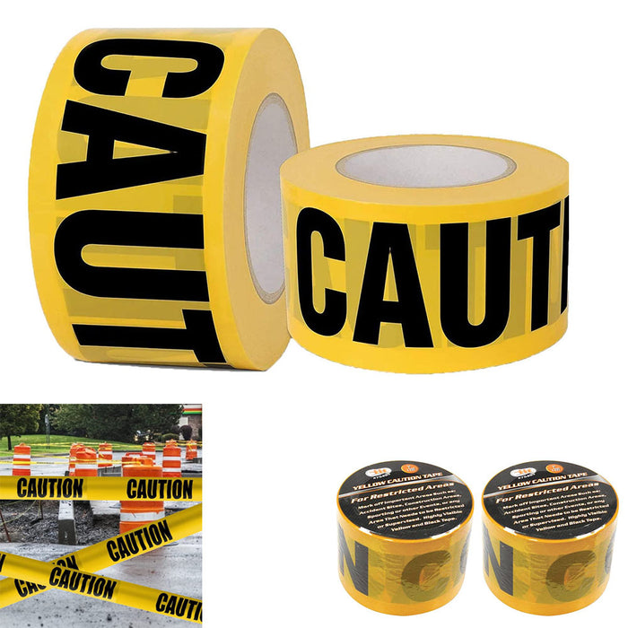 2 Rolls Caution Tape Resistant Construction Danger Safety Hazardous Area 600 Ft