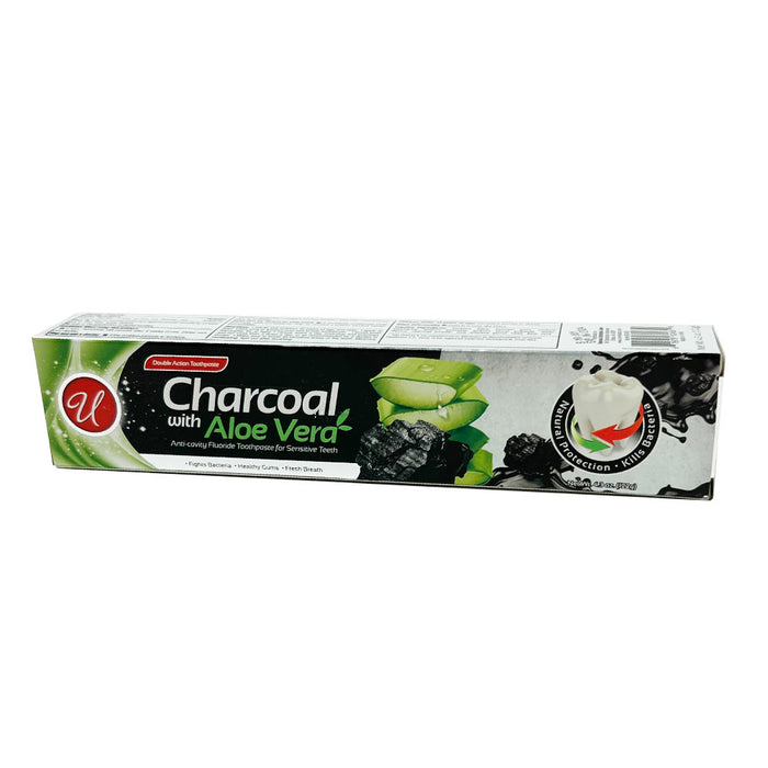 Pack of 4 Whitening Charcoal Toothpaste Aloe Vera Sensitive Teeth Healthy Gums