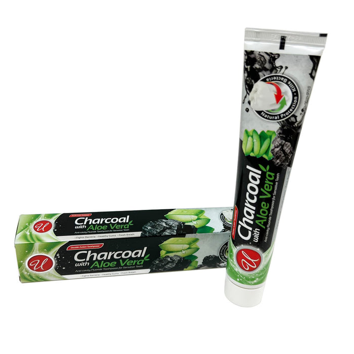 Pack of 4 Whitening Charcoal Toothpaste Aloe Vera Sensitive Teeth Healthy Gums