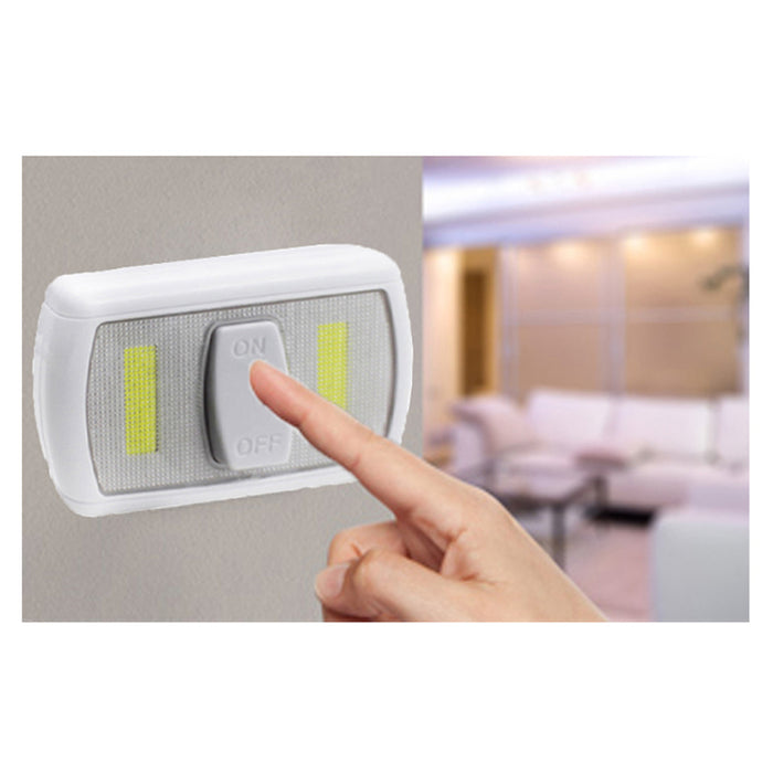 4 Pack Wall Night Lights COB LED Switch Battery Operated Dual Wireless Magnetic