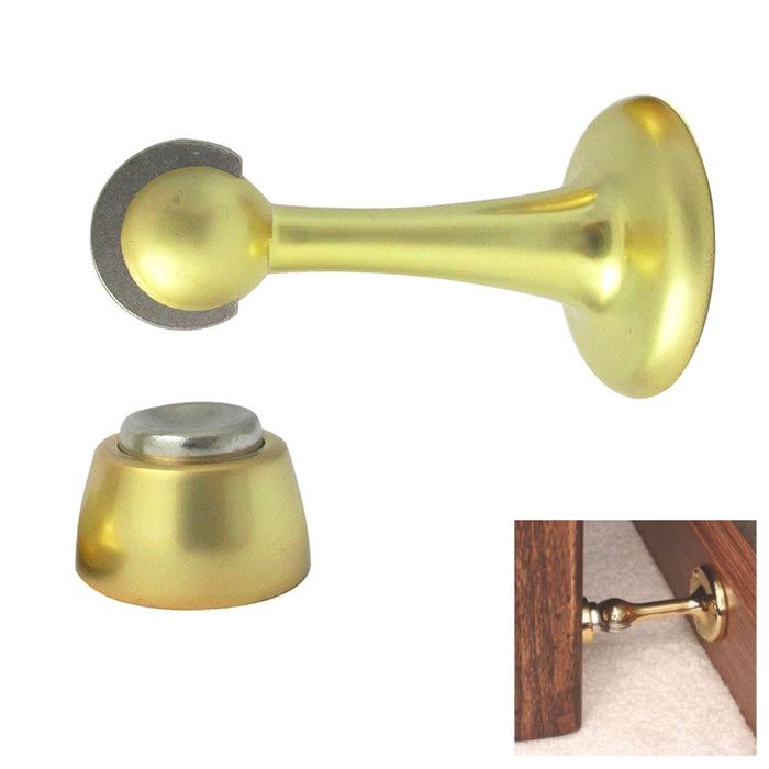 1 Soft Catch Magnetic Door Stop Wall Mount Gold Stopper Guard Safety Home Office