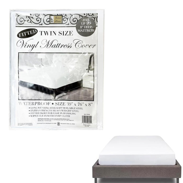 12 Pk Twin Size Mattress Protector 100% Waterproof White Heavy Duty Vinyl Cover