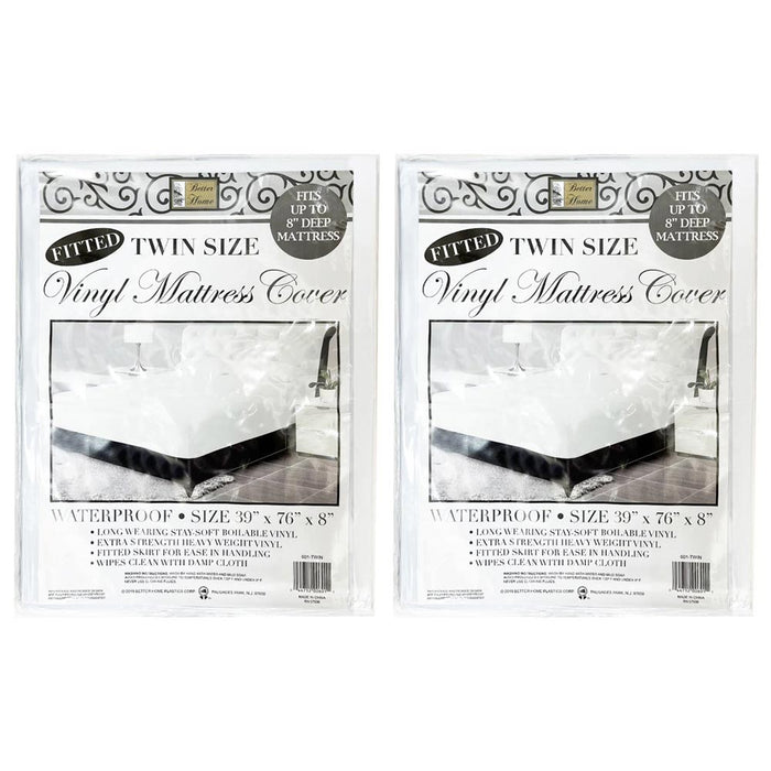 2 Pack Twin Mattress Cover Heavy Vinyl Bed Protector Premium 100% Waterproof