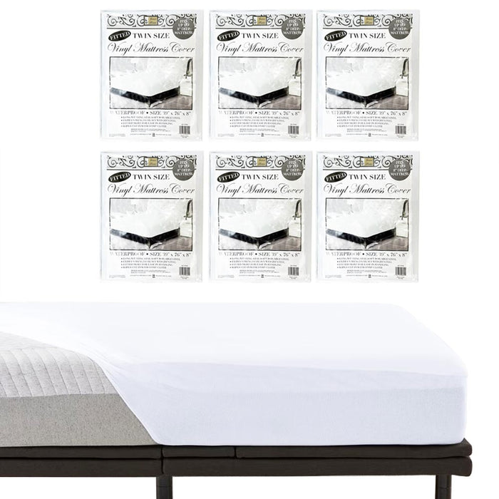 6 PK Premium Vinyl Mattress Cover Waterproof Heavy Duty Bed Protector Twin Size