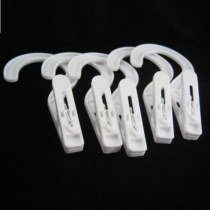 10 Laundry Hooks Clothes Pins Hanging Clips Plastic Hanger Home Travel Portable