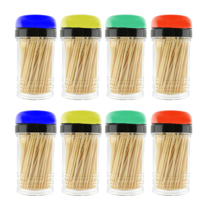 1600PCS Bamboo Wooden Toothpicks 8 Dispenser Holder Containers Party Home Crafts