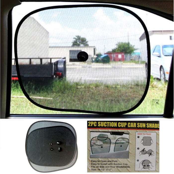 2 Sun Shade Visor Shield Side Rear Window Car Auto Mesh Screen Baby Sunscreen !