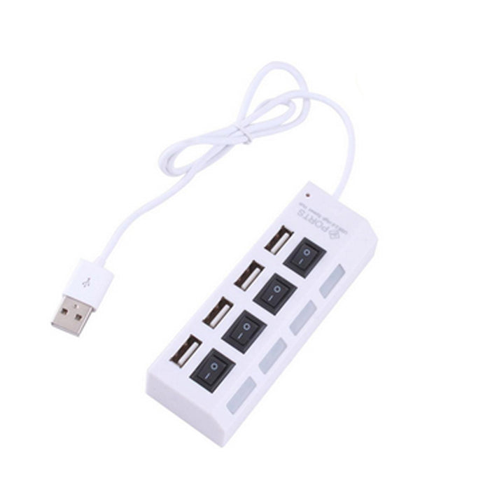 USB Port 2.0 High Speed 4 Hub PC Laptop Desktop Notebook Computer Mac Tech New