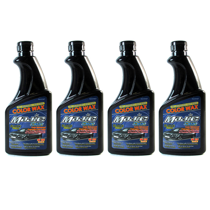 4 Pack Black Wax Color Car Paint Polish 16 oz Auto Care Scratch Repair Tool New