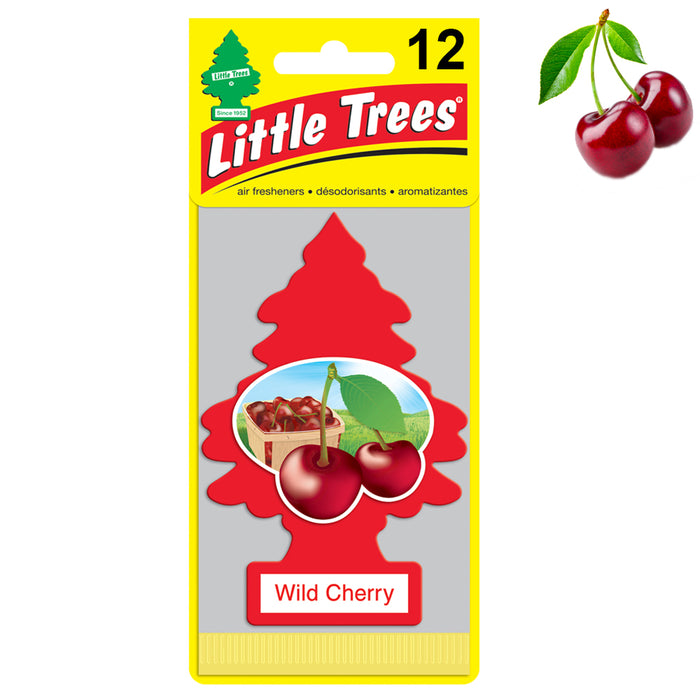 12X Little Trees Wild Cherry Scent Air Fresheners Car Auto Pack Home Hang Office