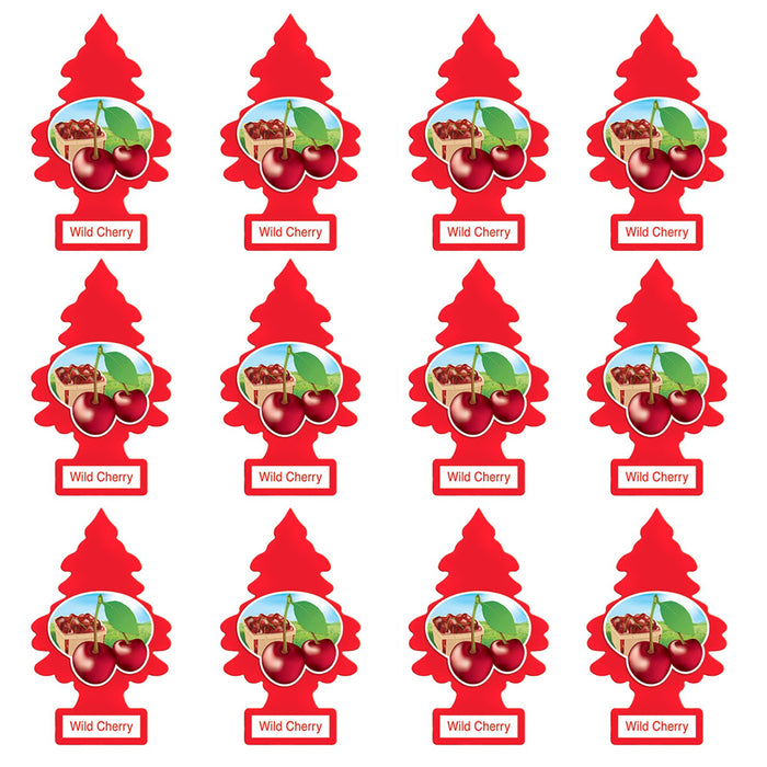 12X Little Trees Wild Cherry Scent Air Fresheners Car Auto Pack Home Hang Office