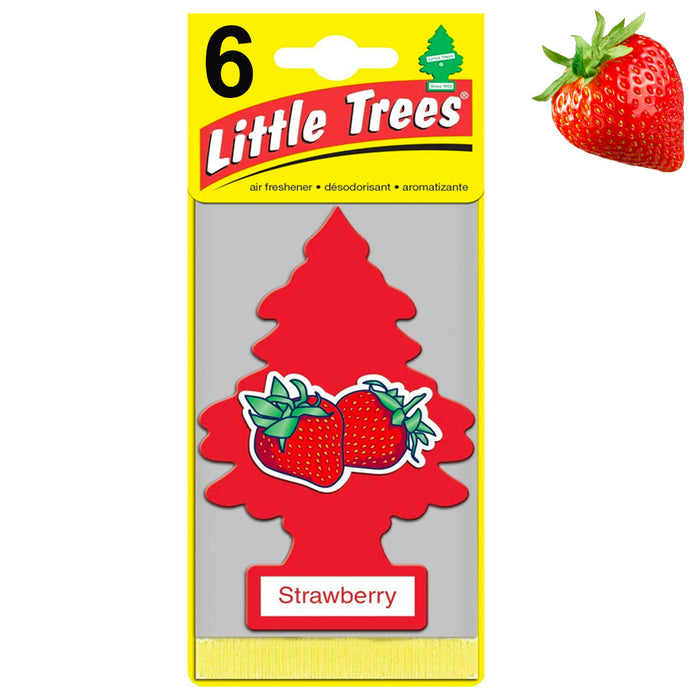 6 Pack Strawberry Scent Little Trees Air Freshener Home Car Hanging Office Aroma