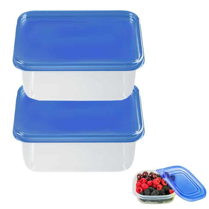 2 Pack Food Storage Container with Lid BPA-Free Plastic Reusable Lunch Meal Prep