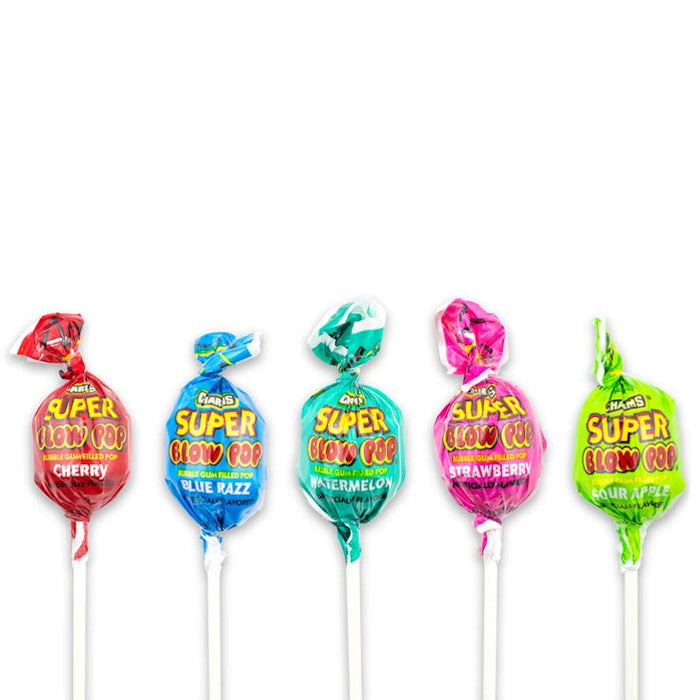 10 Pc Super Blow Pops Lollipops Colorful Sour Sucker Stick Candy Lollypops Party